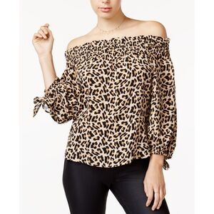7 Sisters Juniors Printed Off The Shoulder Top